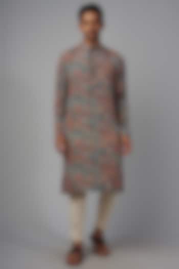 Multi-Colored Viscose Silk Digital Printed Kurta Set by AASTHASHAH at Pernia's Pop Up Shop