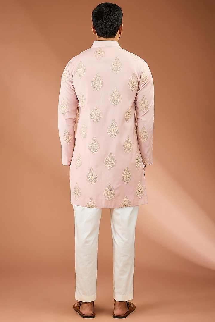 Baby Pink Georgette Butta Printed Kurta Set by AASTHASHAH at Pernia's Pop Up Shop