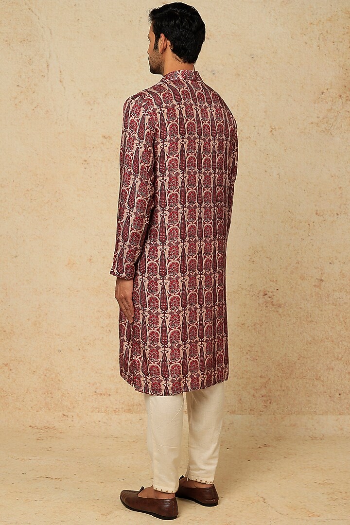 Red Digital Printed Kurta Set by AASTHASHAH at Pernia's Pop Up Shop