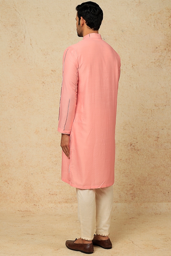 Pink Embroidered Kurta Set by AASTHASHAH at Pernia's Pop Up Shop