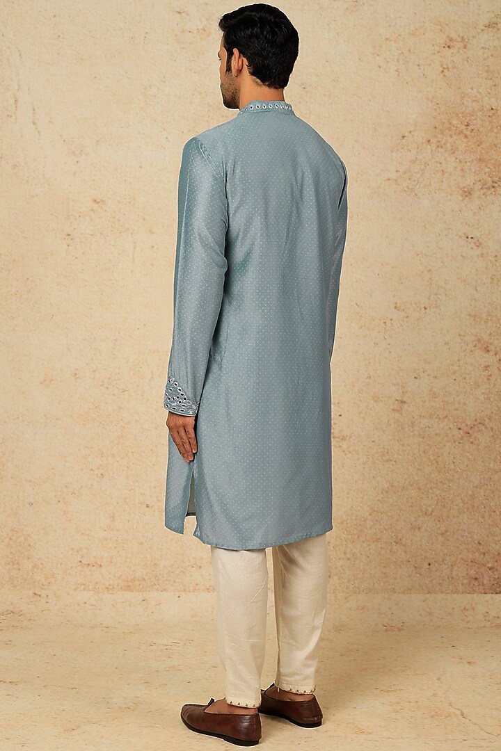 Sky Blue Embroidered Kurta Set by AASTHASHAH at Pernia's Pop Up Shop