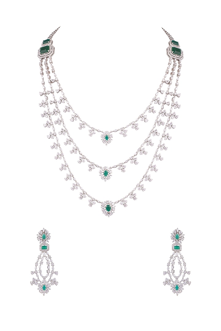 White Finish Layered Necklace Set by Aster at Pernia's Pop Up Shop