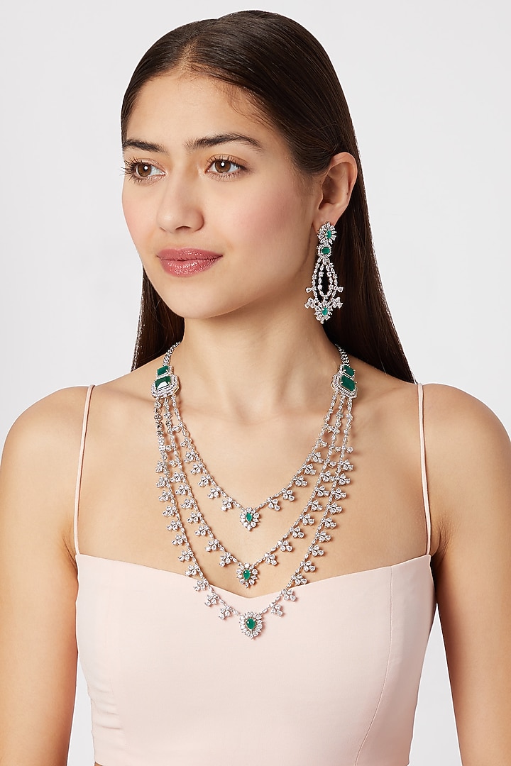 White Finish Layered Necklace Set by Aster at Pernia's Pop Up Shop