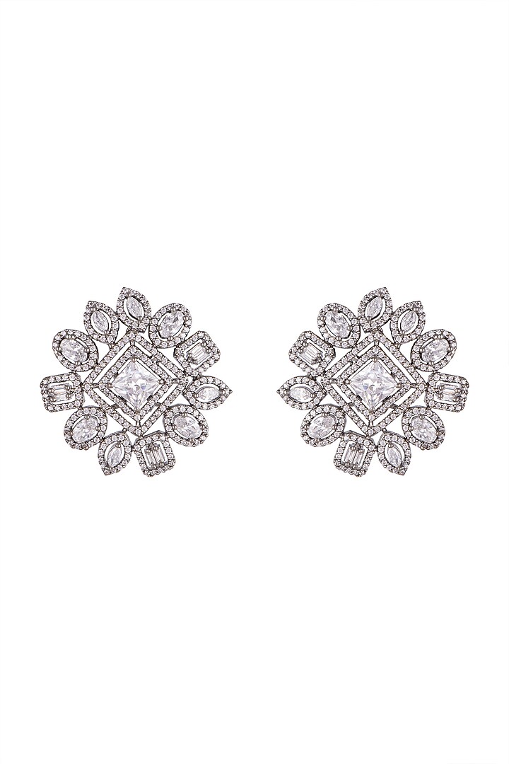 Black Rhodium Finish Diamond Earrings by Aster at Pernia's Pop Up Shop