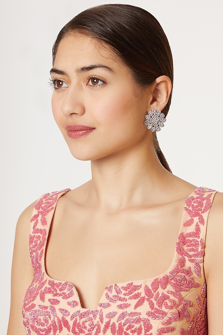 Black Rhodium Finish Diamond Earrings by Aster at Pernia's Pop Up Shop