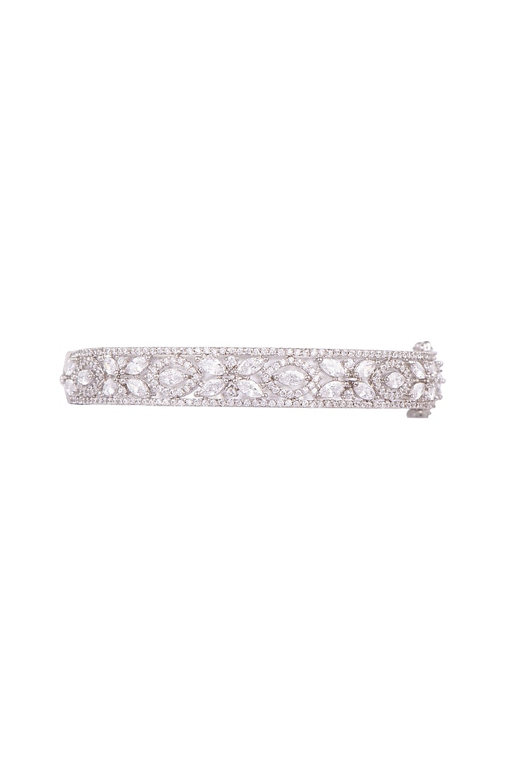 White Finish Diamond Bangle by Aster at Pernia's Pop Up Shop