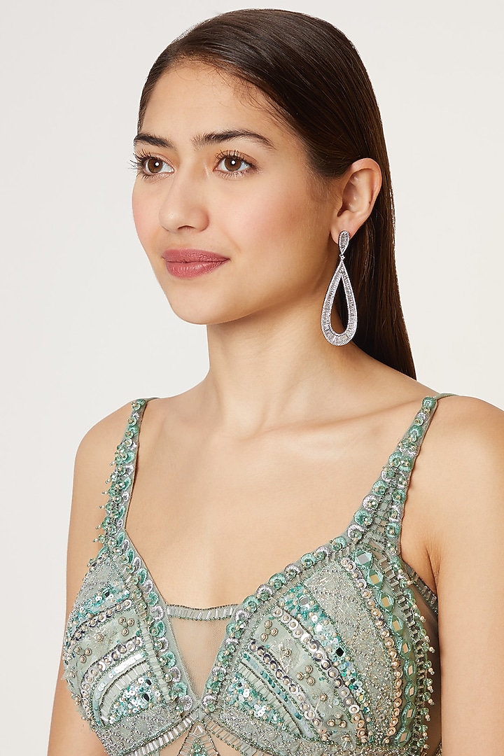 Black Rhodium Finish Long Earrings by Aster at Pernia's Pop Up Shop