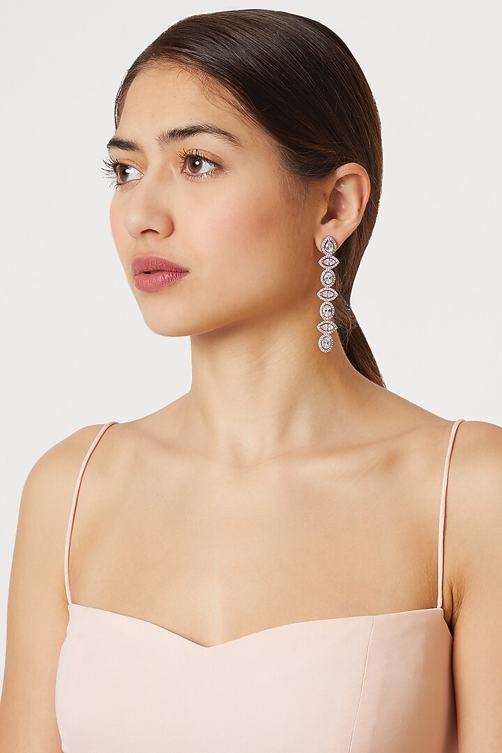 Rose Gold Finish Dangler Earrings by Aster at Pernia's Pop Up Shop