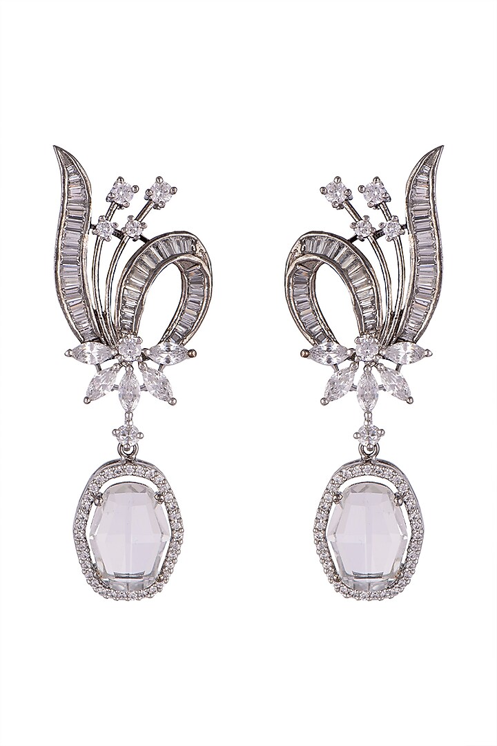 Black Rhodium Finish Antique Style Earrings by Aster at Pernia's Pop Up Shop