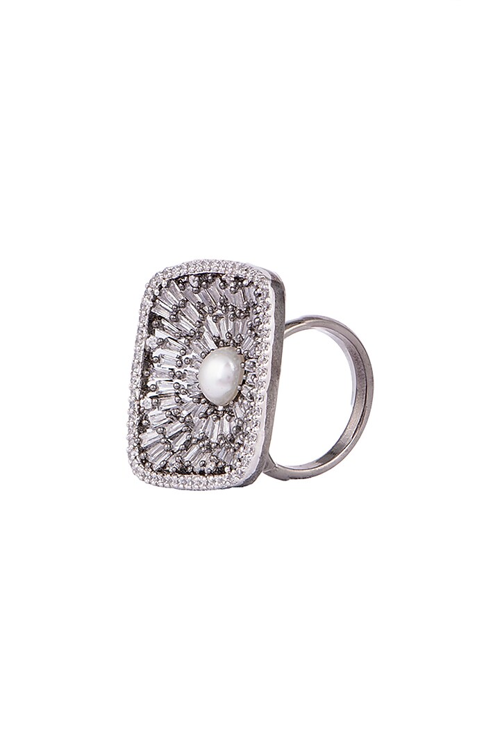 Black Rhodium Finish Diamond Ring by Aster at Pernia's Pop Up Shop
