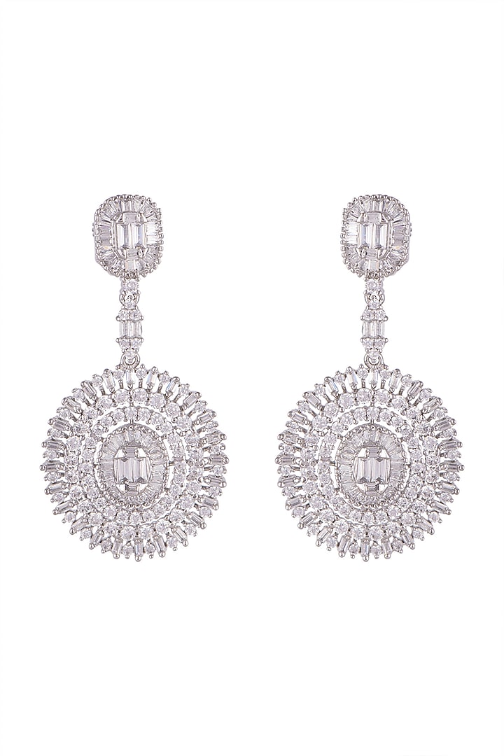 White Finish Diamond Earrings by Aster at Pernia's Pop Up Shop