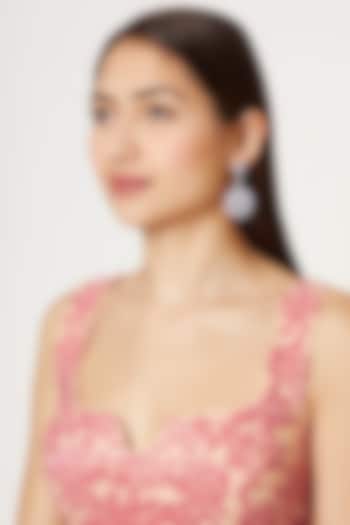 White Finish Diamond Earrings by Aster at Pernia's Pop Up Shop