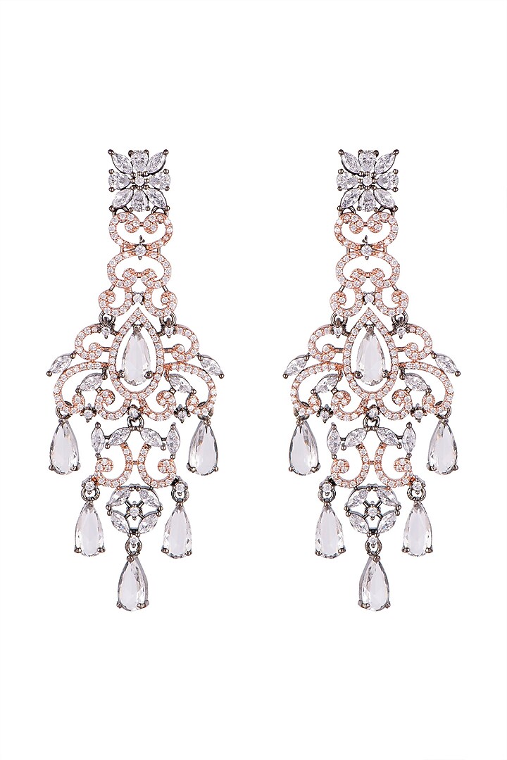 Black Rhodium Finish Chandelier Earrings by Aster at Pernia's Pop Up Shop