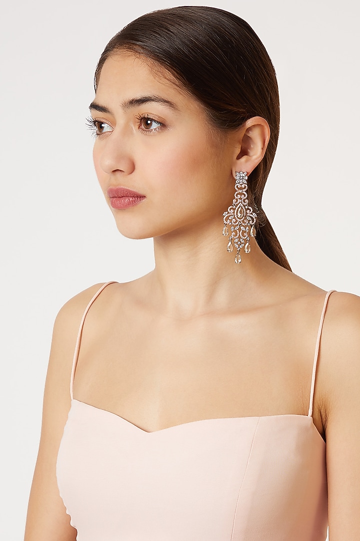 Black Rhodium Finish Chandelier Earrings by Aster at Pernia's Pop Up Shop
