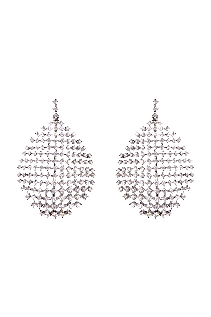 Black Rhodium Finish Diamond Earrings by Aster at Pernia's Pop Up Shop