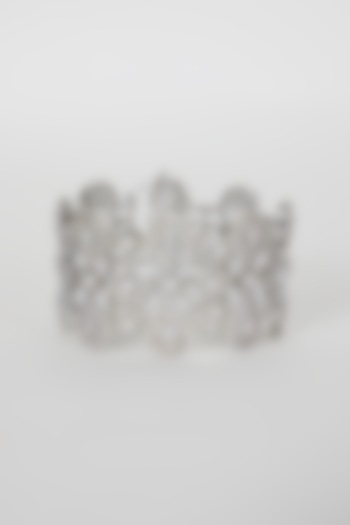 White Finish Faux Diamond Bracelets by Aster at Pernia's Pop Up Shop