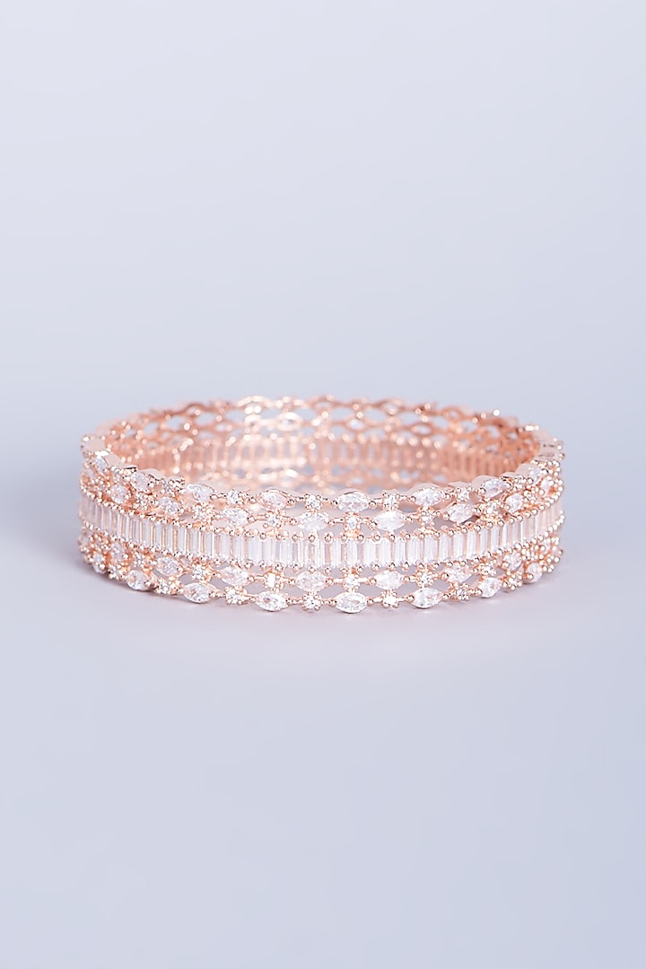 Rose Gold Finish Zircon Bangle by Aster at Pernia's Pop Up Shop
