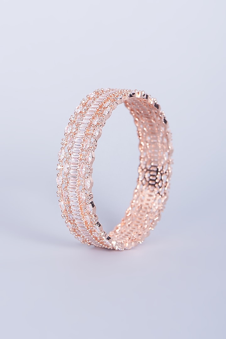 Rose Gold Finish Zircon Bangle by Aster at Pernia's Pop Up Shop