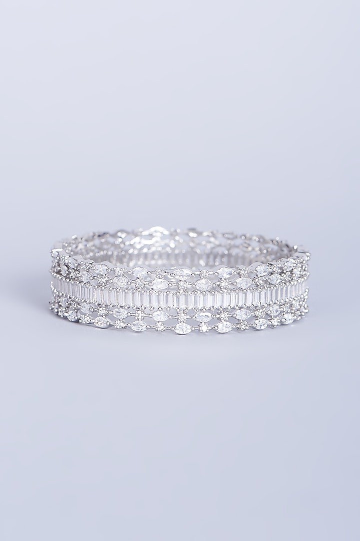 White Finish Zircon Bangle by Aster at Pernia's Pop Up Shop