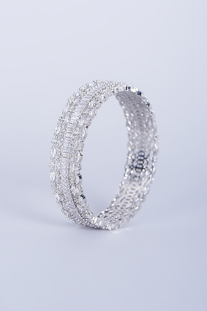 White Finish Zircon Bangle by Aster at Pernia's Pop Up Shop