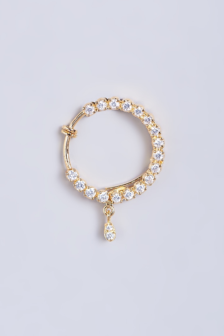 Gold Finish Faux Diamond Nose Ring by Aster at Pernia's Pop Up Shop