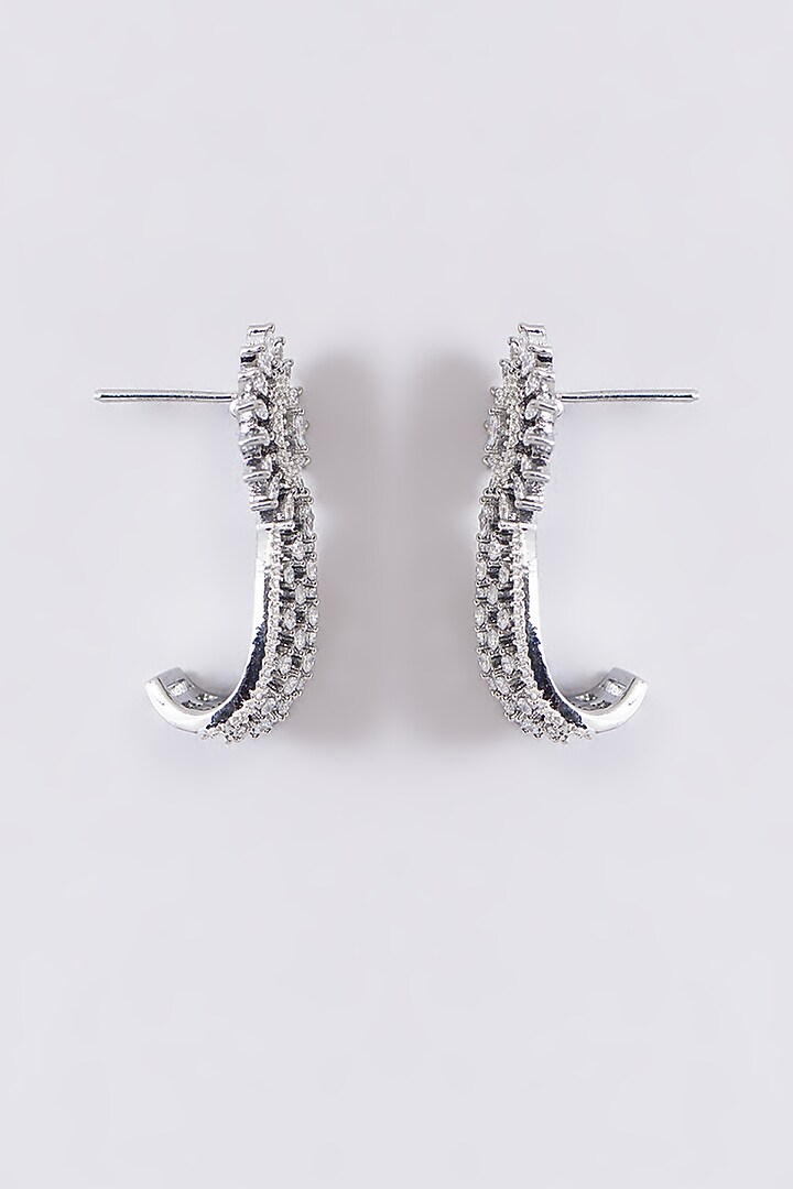 White Finish Zircon Dangler Earrings by Aster at Pernia's Pop Up Shop