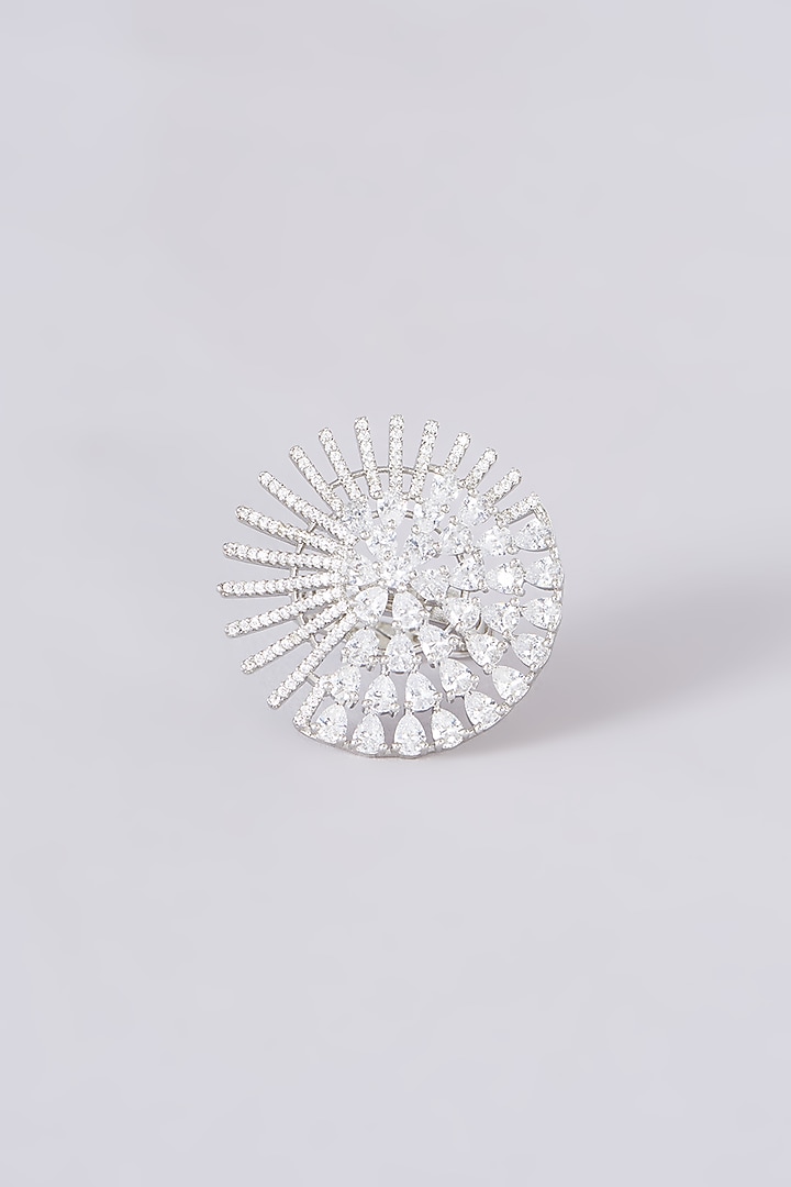 White Finish Zircon Ring by Aster at Pernia's Pop Up Shop