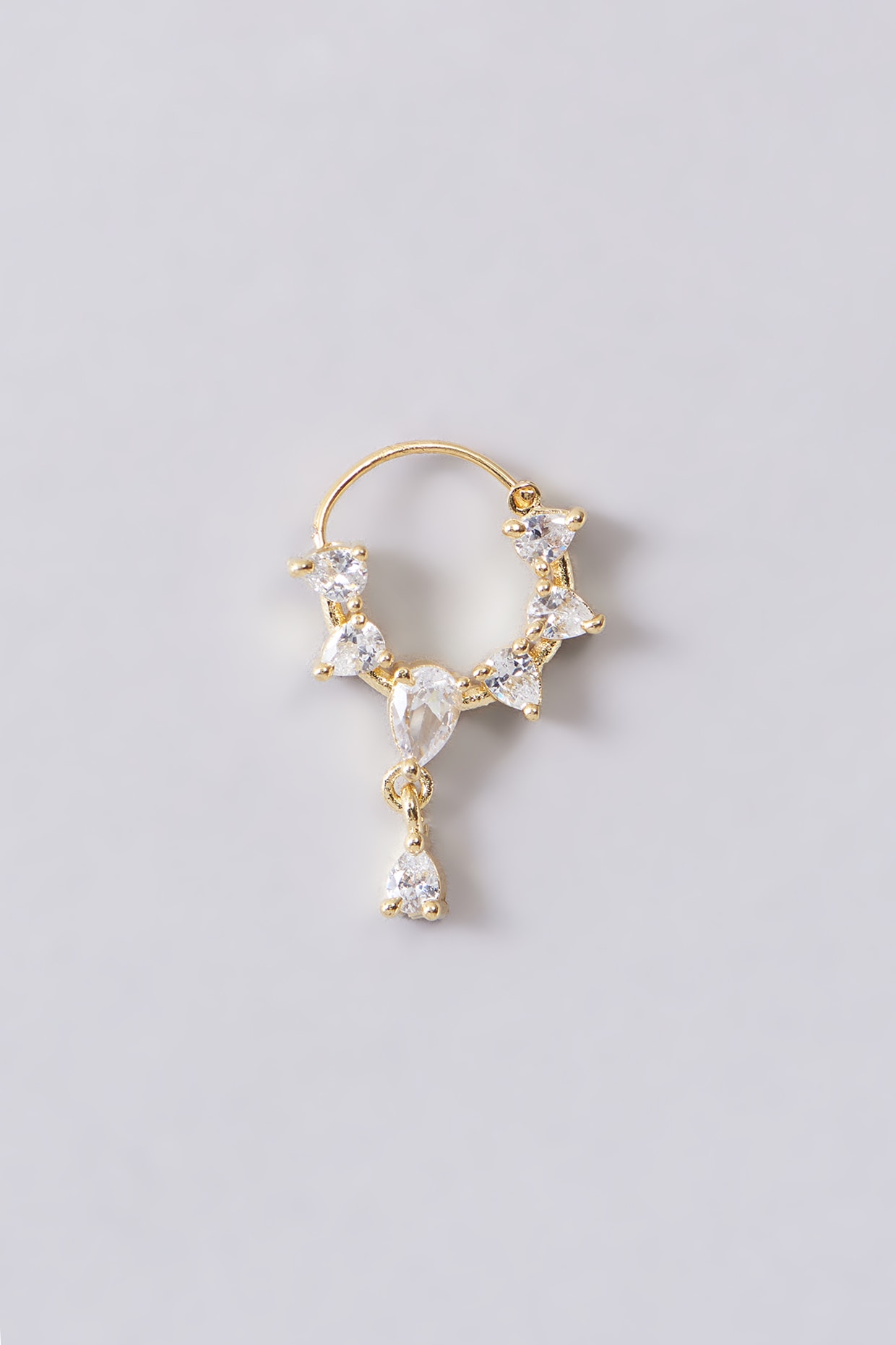 Heart Shaped Zircon String Nose Ring – Gypsy Maal