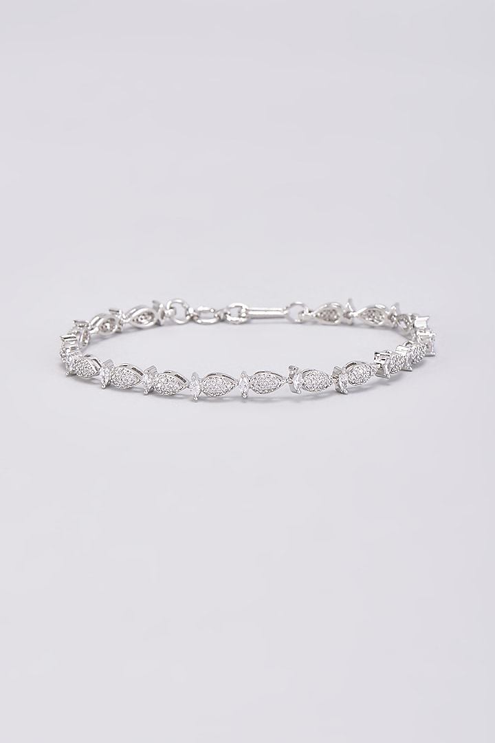 White Finish Zircon Bracelet by Aster at Pernia's Pop Up Shop