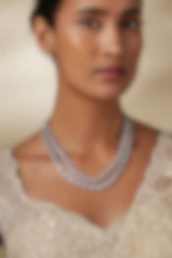 White Finish Zircon Layered Necklace by Aster at Pernia's Pop Up Shop
