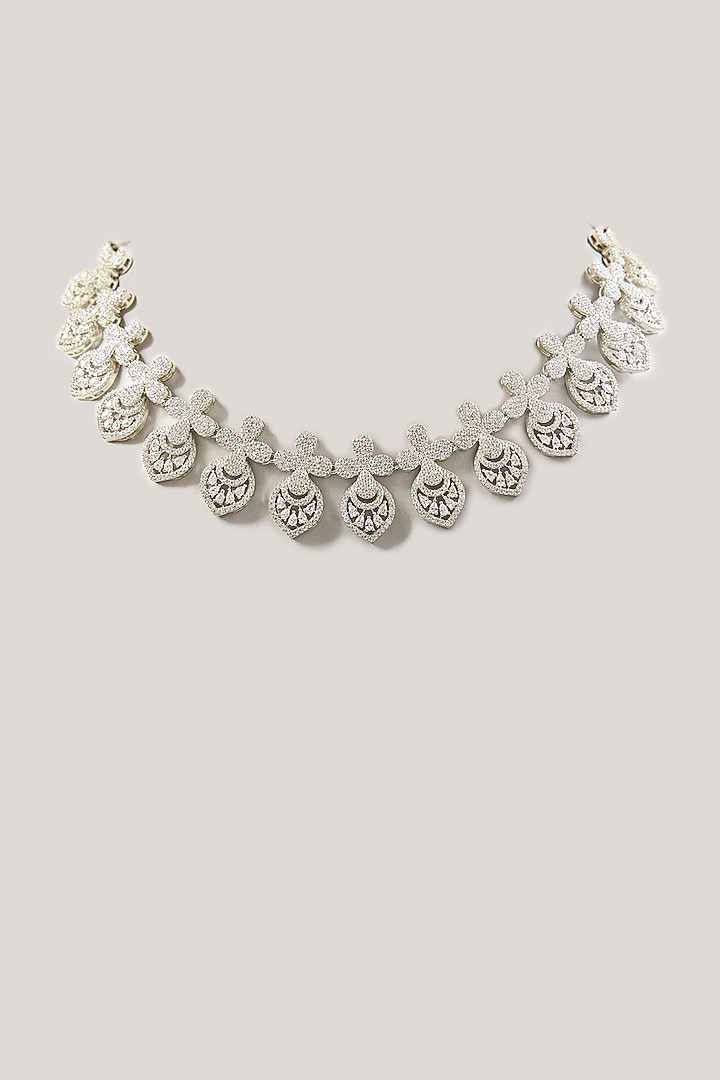 White Finish Zircon Necklace by Aster at Pernia's Pop Up Shop