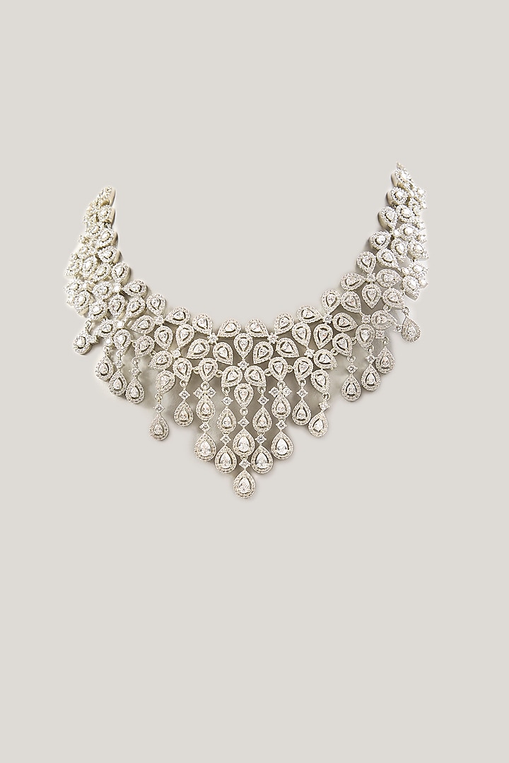 White Finish Zircon Necklace by Aster at Pernia's Pop Up Shop