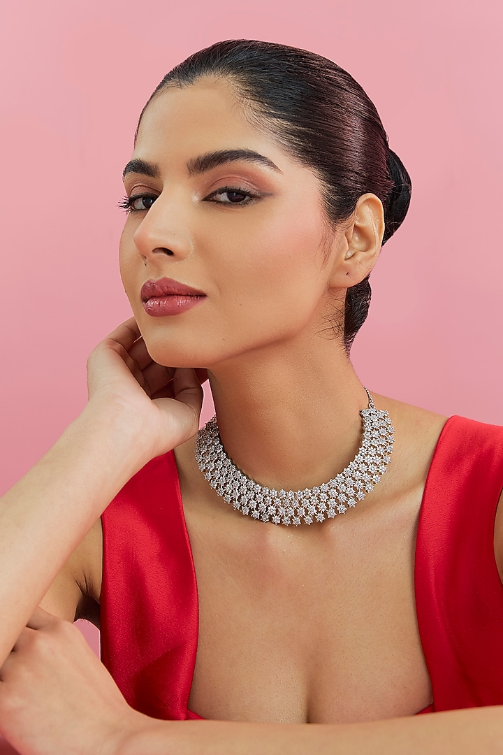 White Finish Zircon Necklace by Aster at Pernia's Pop Up Shop