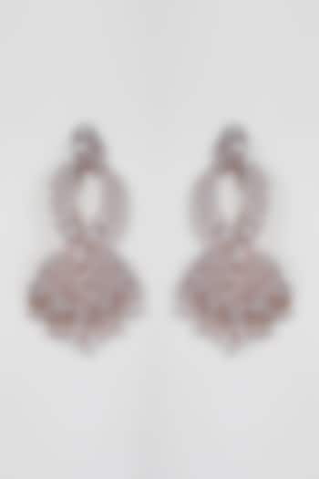 Rose Gold Finish Faux Diamond Earrings by Aster at Pernia's Pop Up Shop