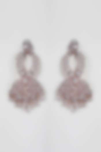 Rose Gold Finish Faux Diamond Earrings by Aster