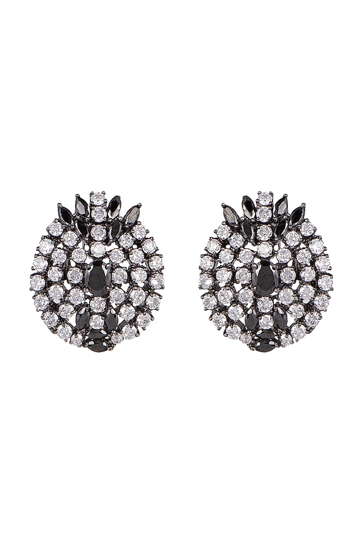 Black Rhodium Finish Stud Earrings by Aster at Pernia's Pop Up Shop