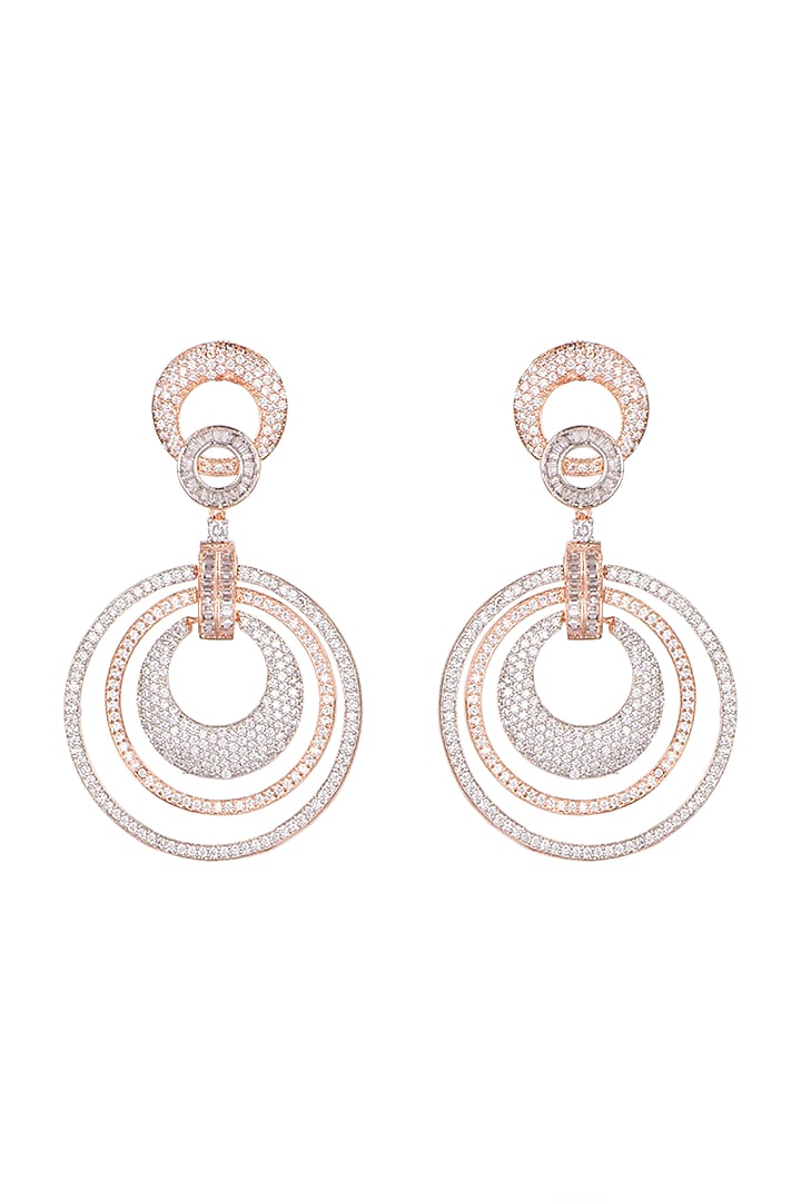 Rose Gold Finish Two Toned Earrings by Aster at Pernia's Pop Up Shop