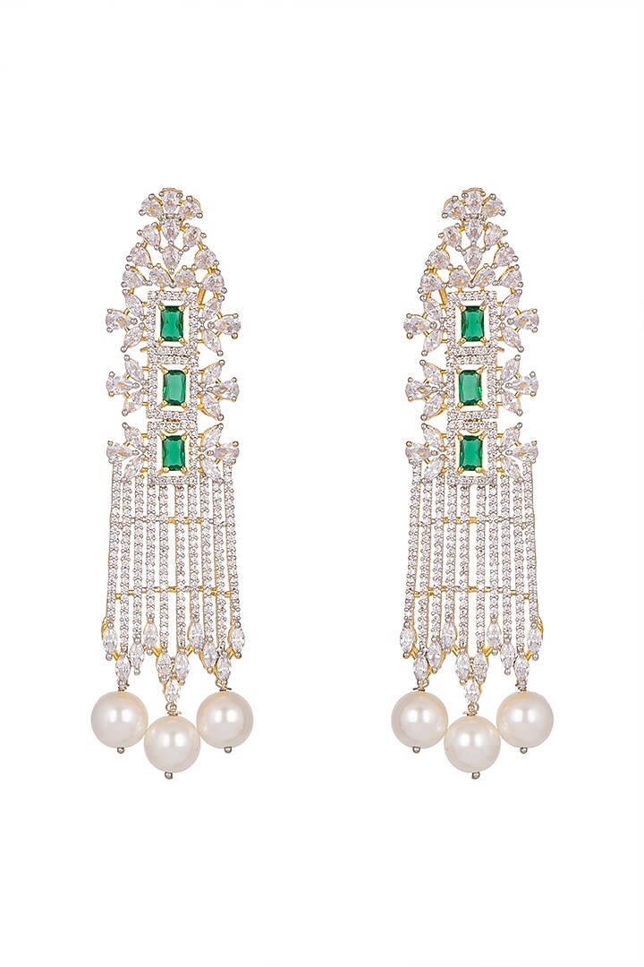 Gold Finish Pearl Earrings by Aster at Pernia's Pop Up Shop