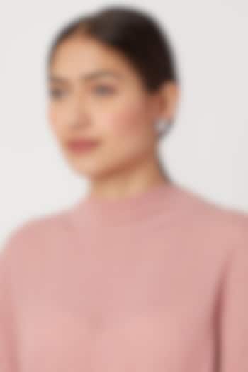 White Finish Faux Diamond Stud Earrings by Aster at Pernia's Pop Up Shop