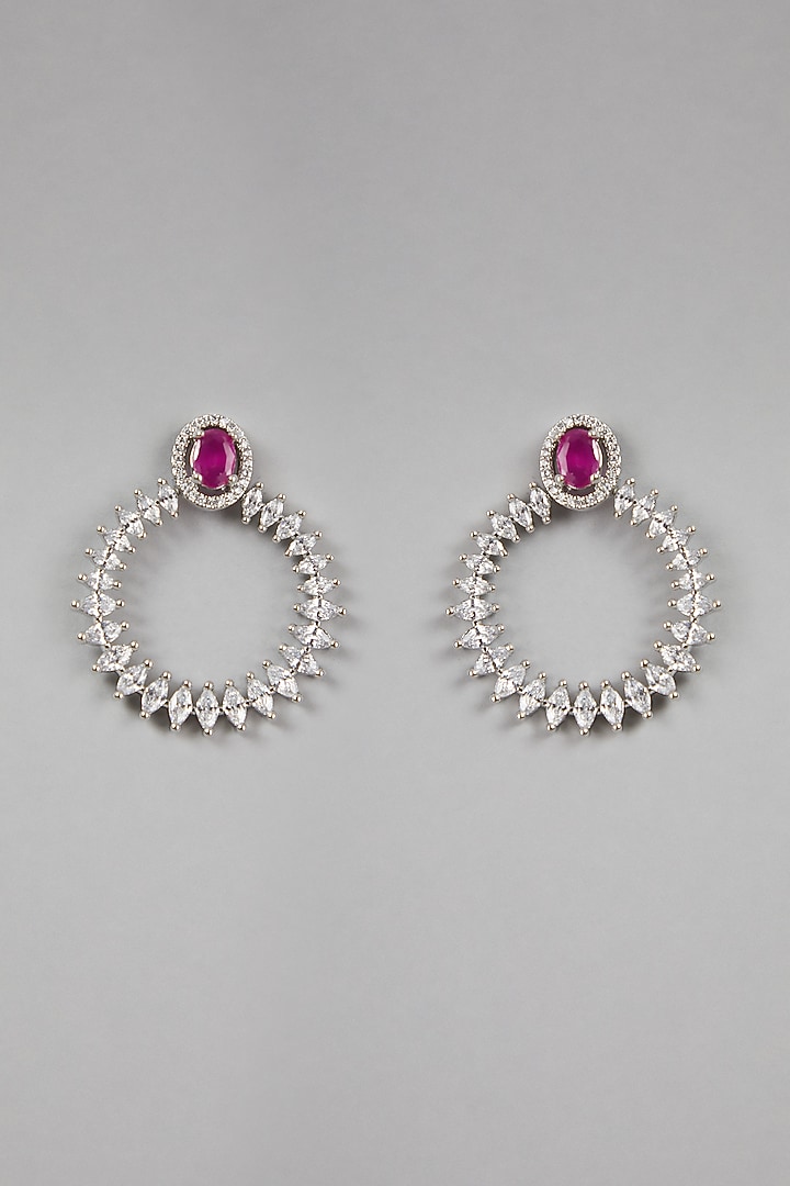 White Finish Hoop Earrings by Aster at Pernia's Pop Up Shop