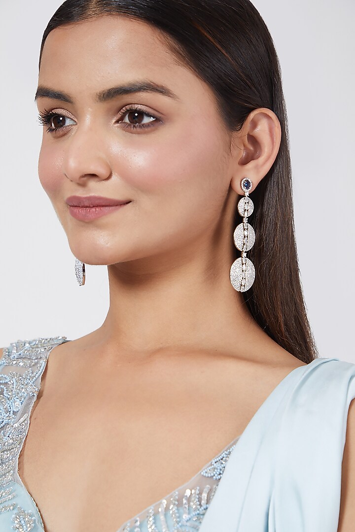 White Finish Long Earrings by Aster at Pernia's Pop Up Shop