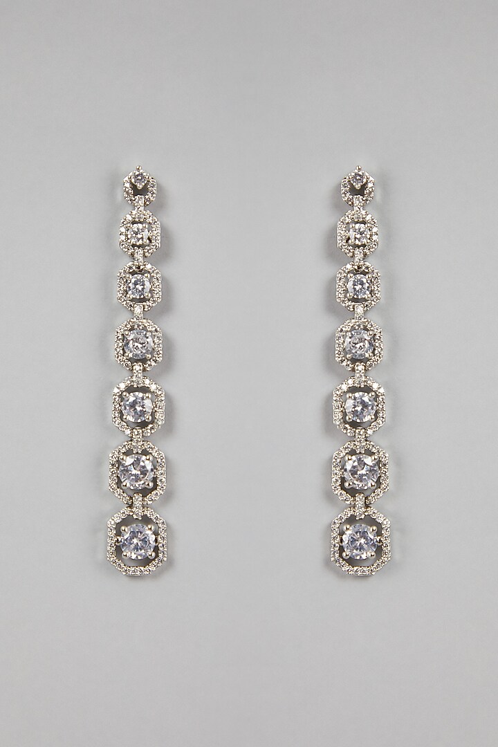 White Finish Long Earrings by Aster at Pernia's Pop Up Shop