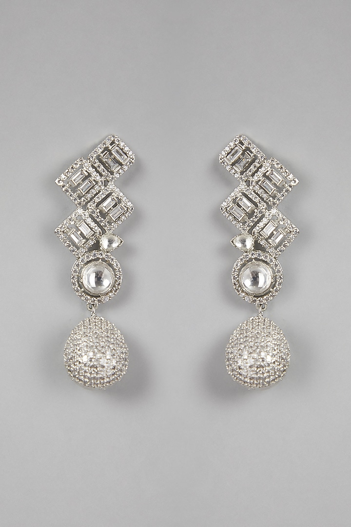 White Finish Earrings by Aster at Pernia's Pop Up Shop