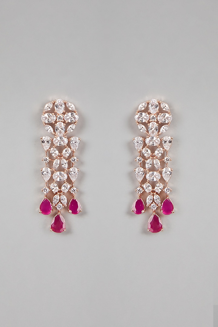 Rose Gold Finish Faux Diamonds Necklace Set by Aster at Pernia's Pop Up Shop