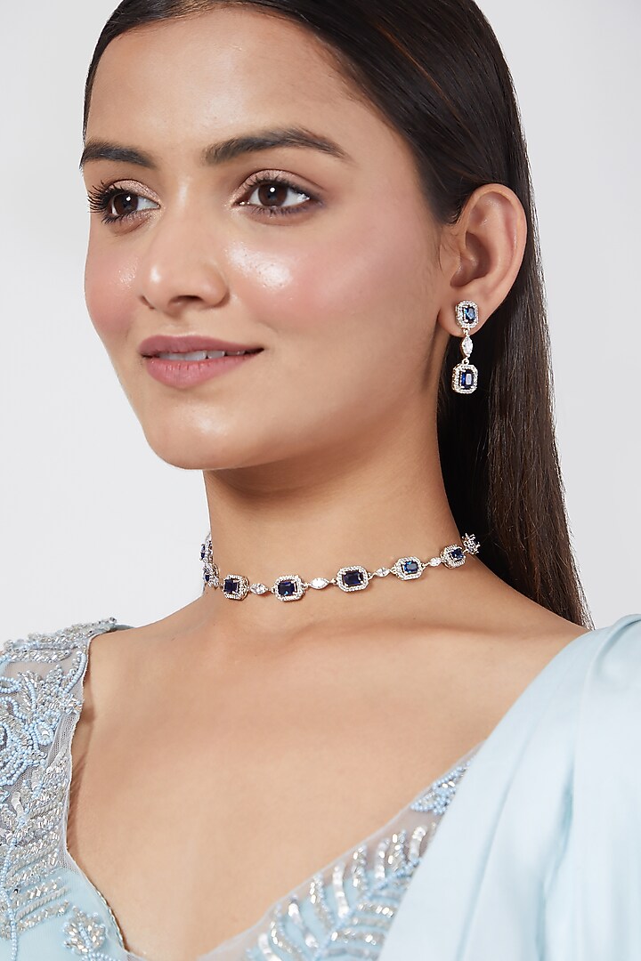 White Finish Choker Necklace Set by Aster at Pernia's Pop Up Shop