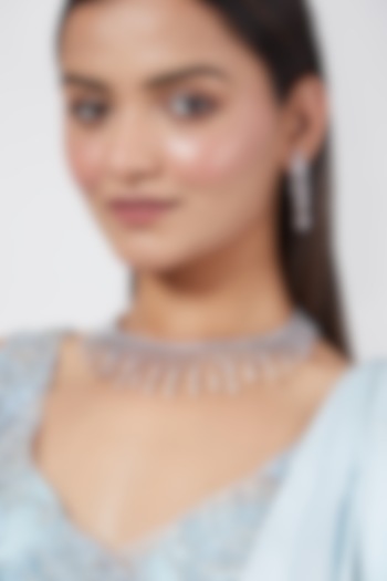 White Finish Zircon Choker Necklace Set by Aster at Pernia's Pop Up Shop