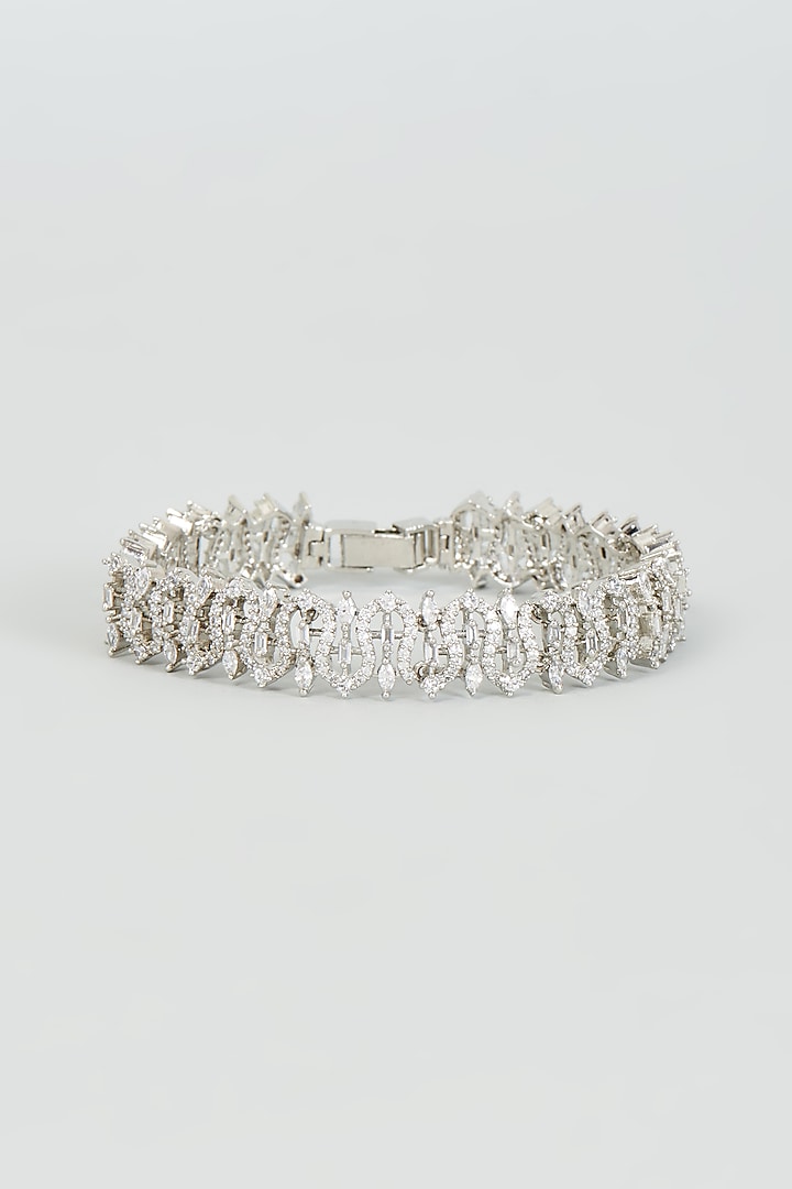 White Finish Zircon Bracelet by Aster at Pernia's Pop Up Shop