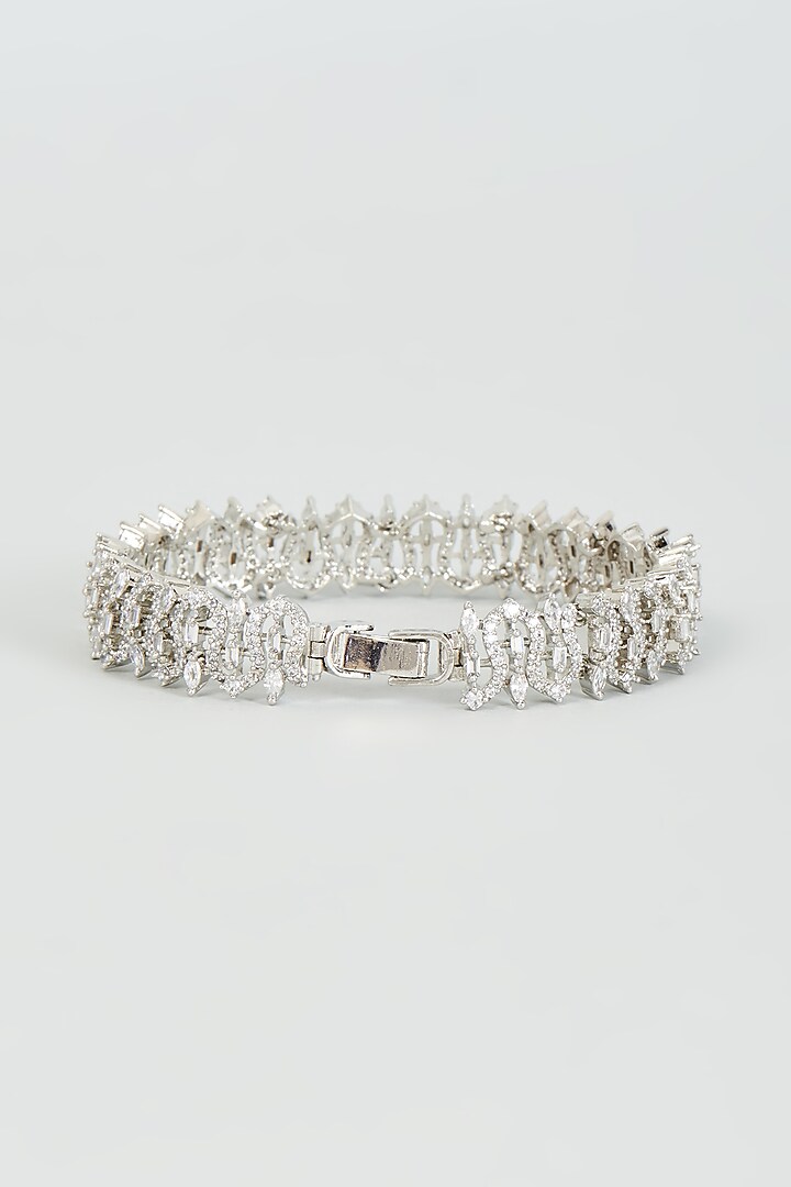 White Finish Zircon Bracelet by Aster at Pernia's Pop Up Shop