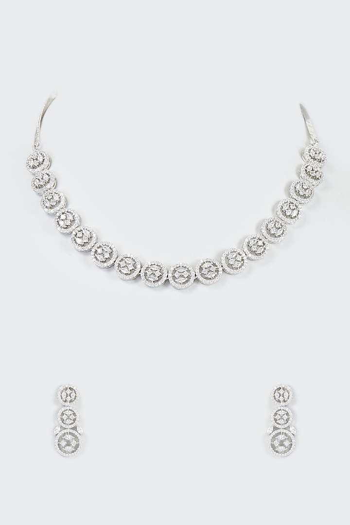 White Finish Zircon Necklace Set by Aster at Pernia's Pop Up Shop
