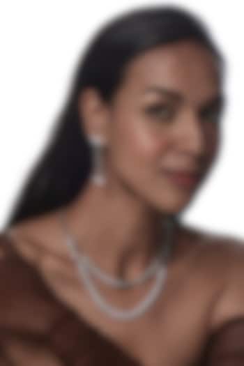 White Finish Zircon Layered Necklace Set by Aster at Pernia's Pop Up Shop